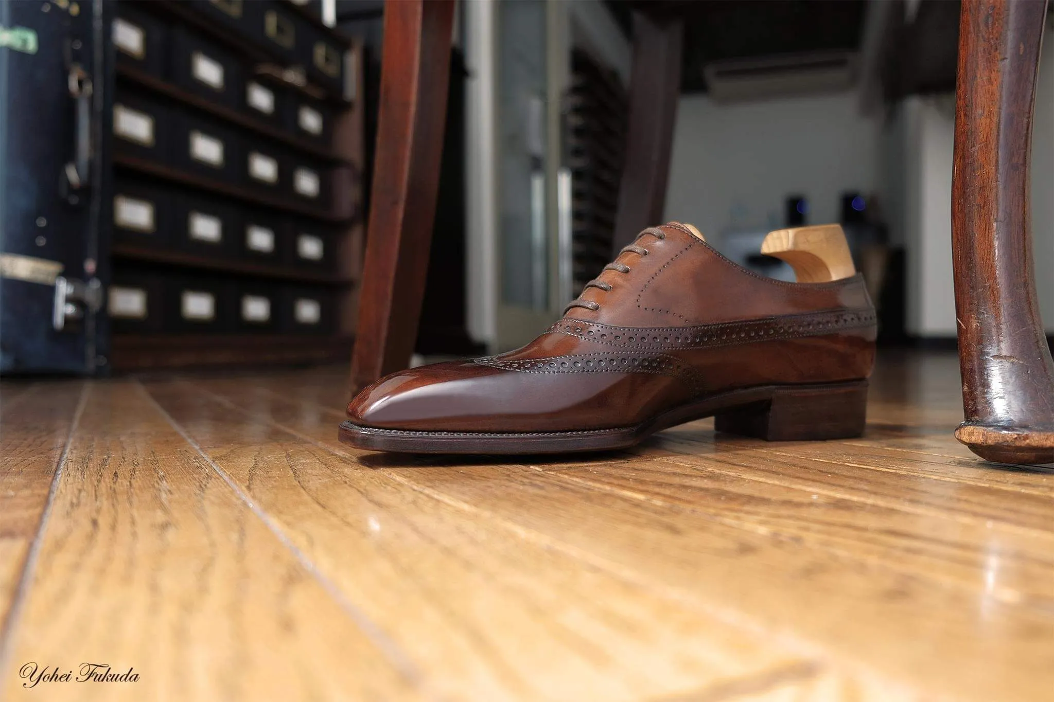 Tan Leather Cedria Brogue Wingtip Oxfords - Formal Shoes