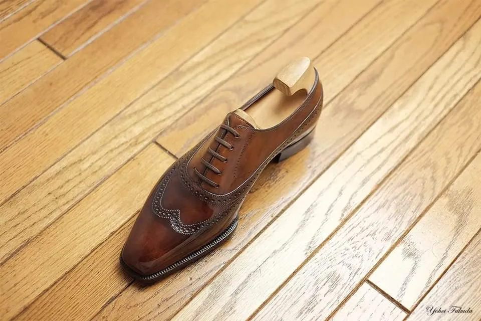 Tan Leather Cedria Brogue Wingtip Oxfords - Formal Shoes