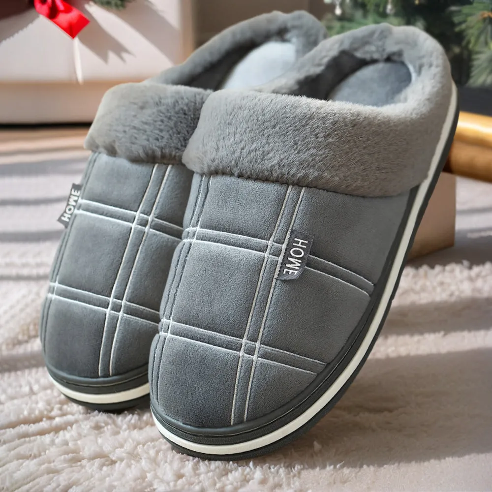 TPR Lightweight Slippers A | Winter Slippers for Men With Plaid