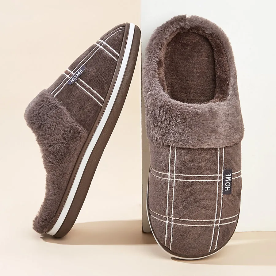 TPR Lightweight Slippers A | Winter Slippers for Men With Plaid
