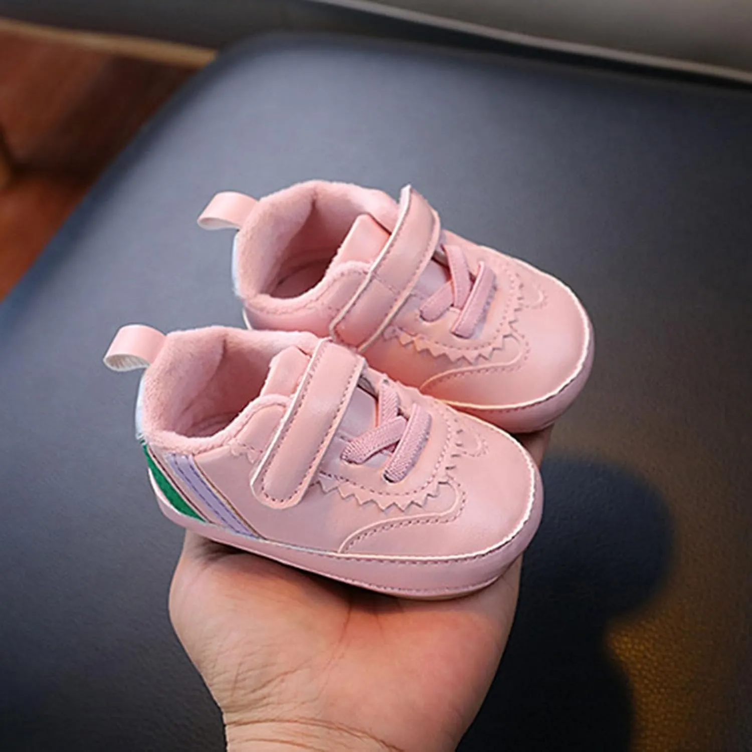 Unisex Baby Girls Shoes Infant Sneakers Thick Soles Non Slip Rubber Sole Toddler Crib First Walker Lightweight Shoes