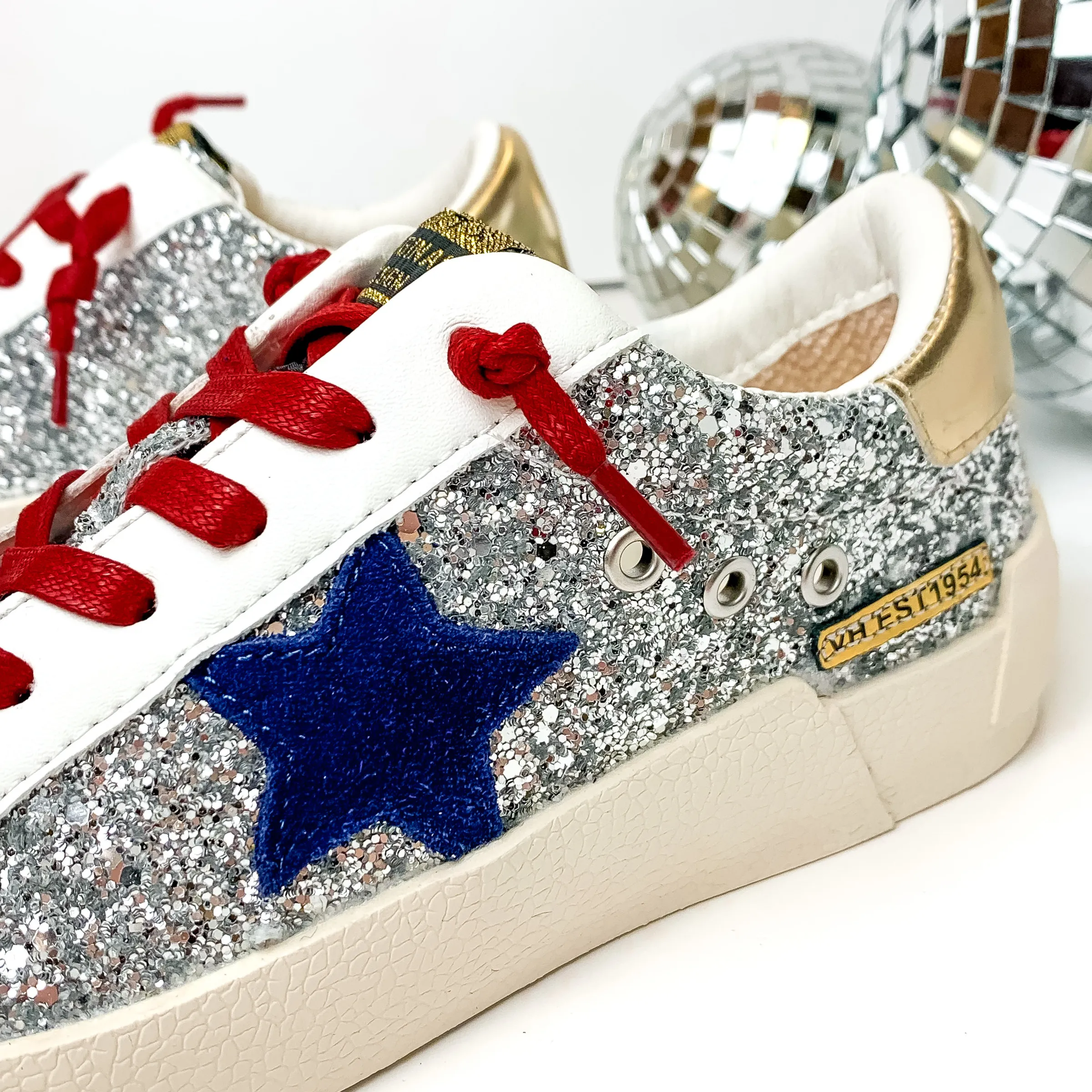 Vintage Havana | Limitless Sneakers in Silver Glitter