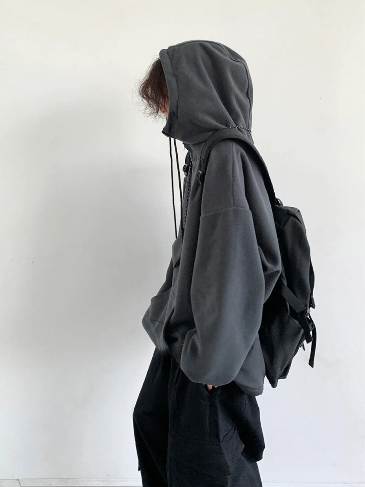 WLS Retro Hooded Collar Pullover Hoodie