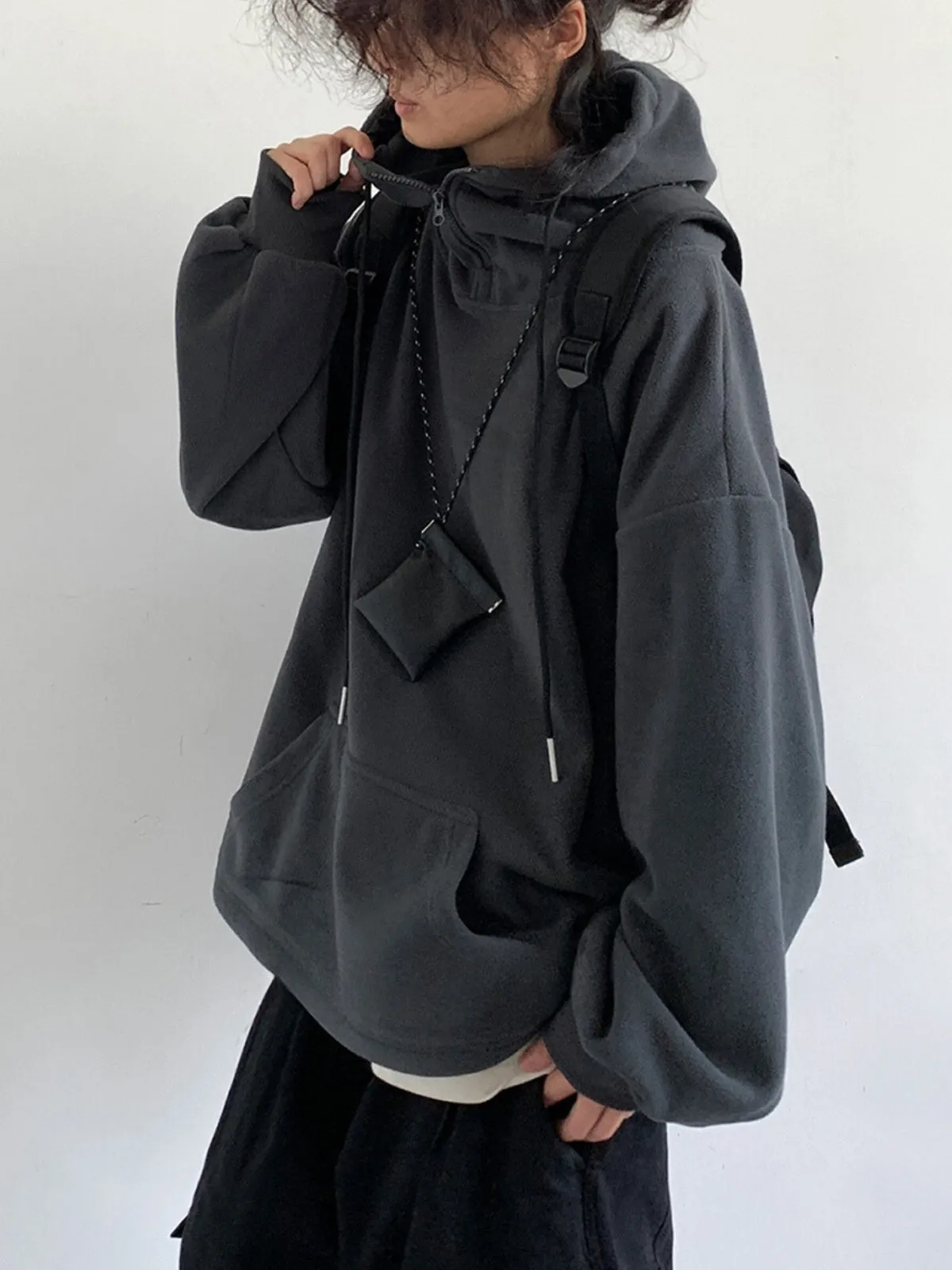 WLS Retro Hooded Collar Pullover Hoodie