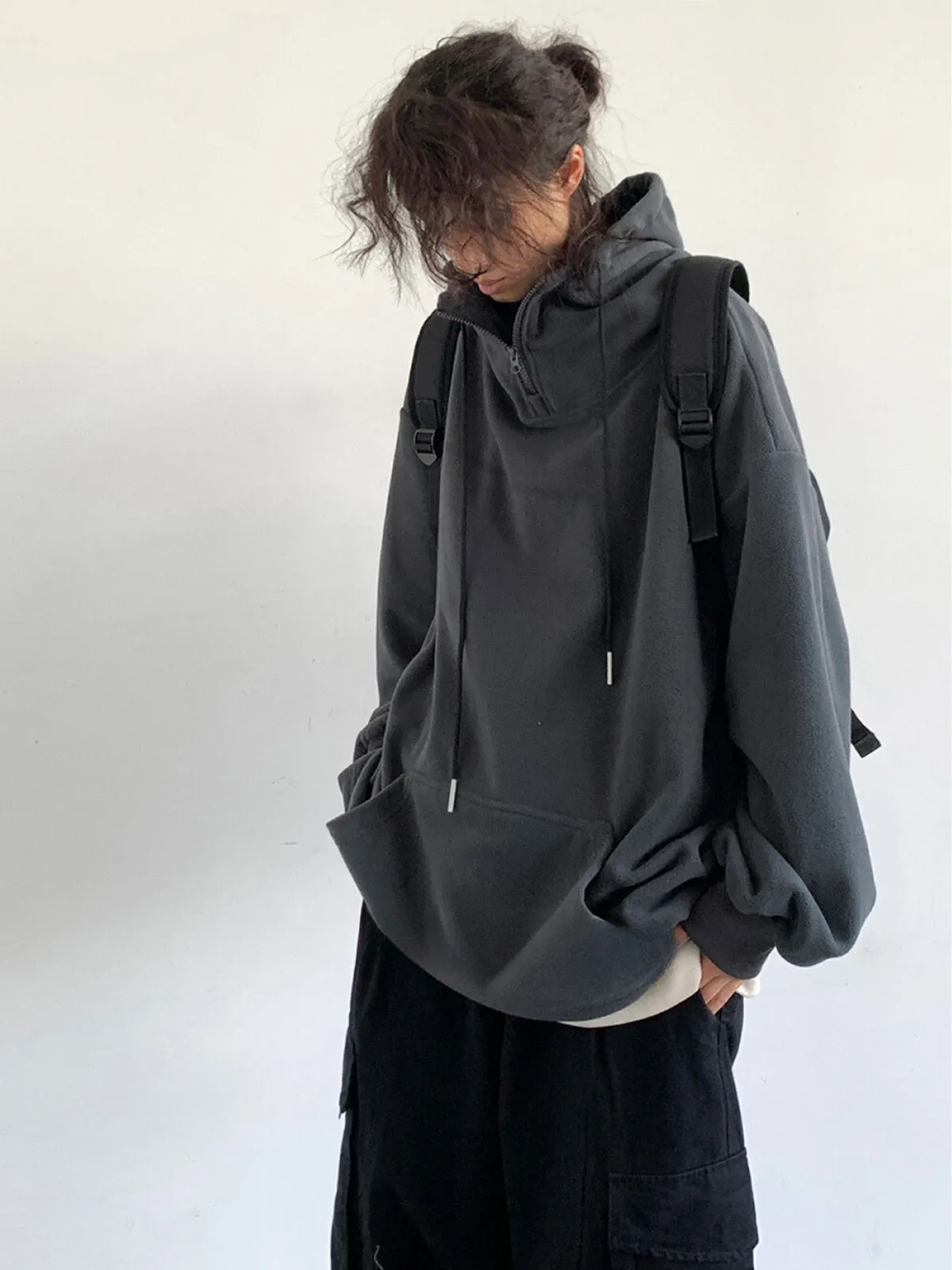WLS Retro Hooded Collar Pullover Hoodie